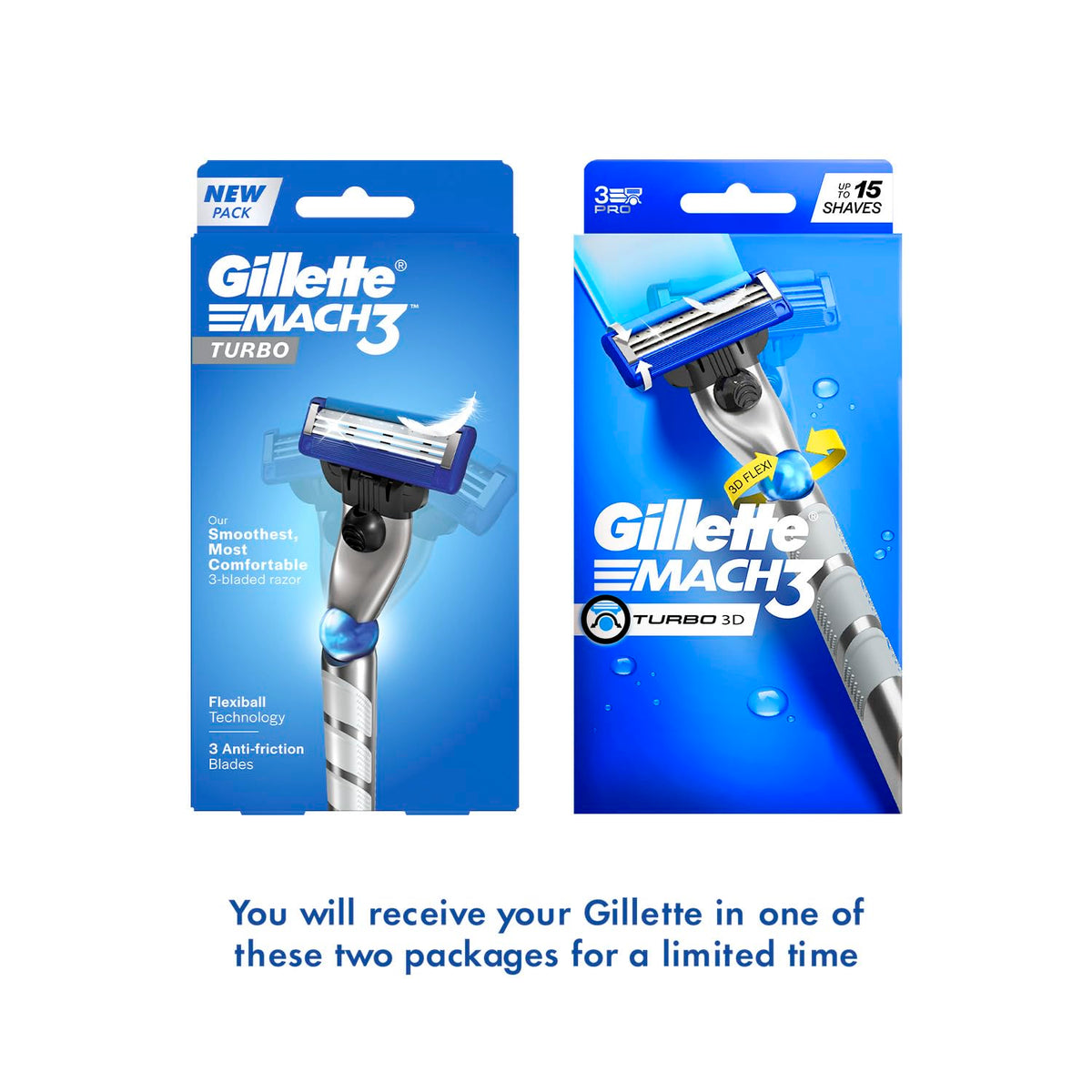 Gillette Mach 3 Turbo Shaving Razor For Men | Most Comfortable Shave | With 3D Flexi Head That Adjusts To Your Face