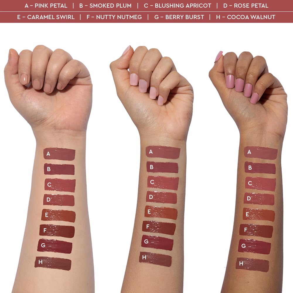 Kiro Glossfinity Crème Gloss - Blushing Apricot, 5ml | High-Shine Nude Lip Gloss | Hydrating, Non-Sticky Formula | Enriched with Murumuru & Cupuacu Butters | 8 Shades for Every Indian Skin Tone