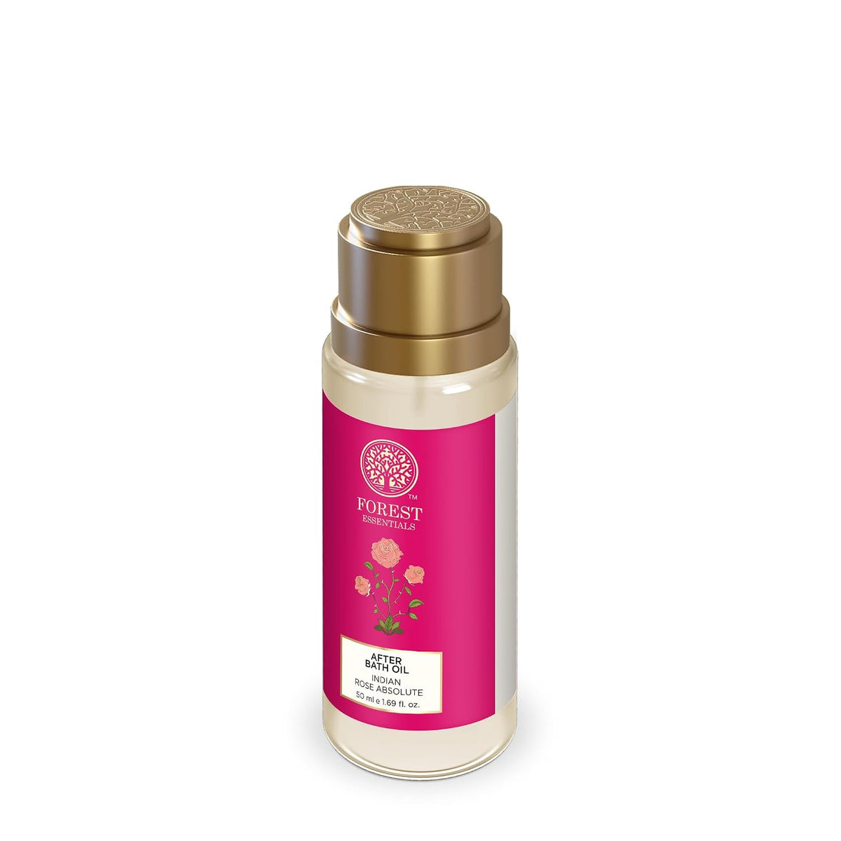 Forest Essentials After Bath Oil Indian Rose | After Shower on Wet Skin | Keeps Skin Hydrated | For Lightly Scented & Soft Skin | For Daily Use 50 ml (Pack of 1