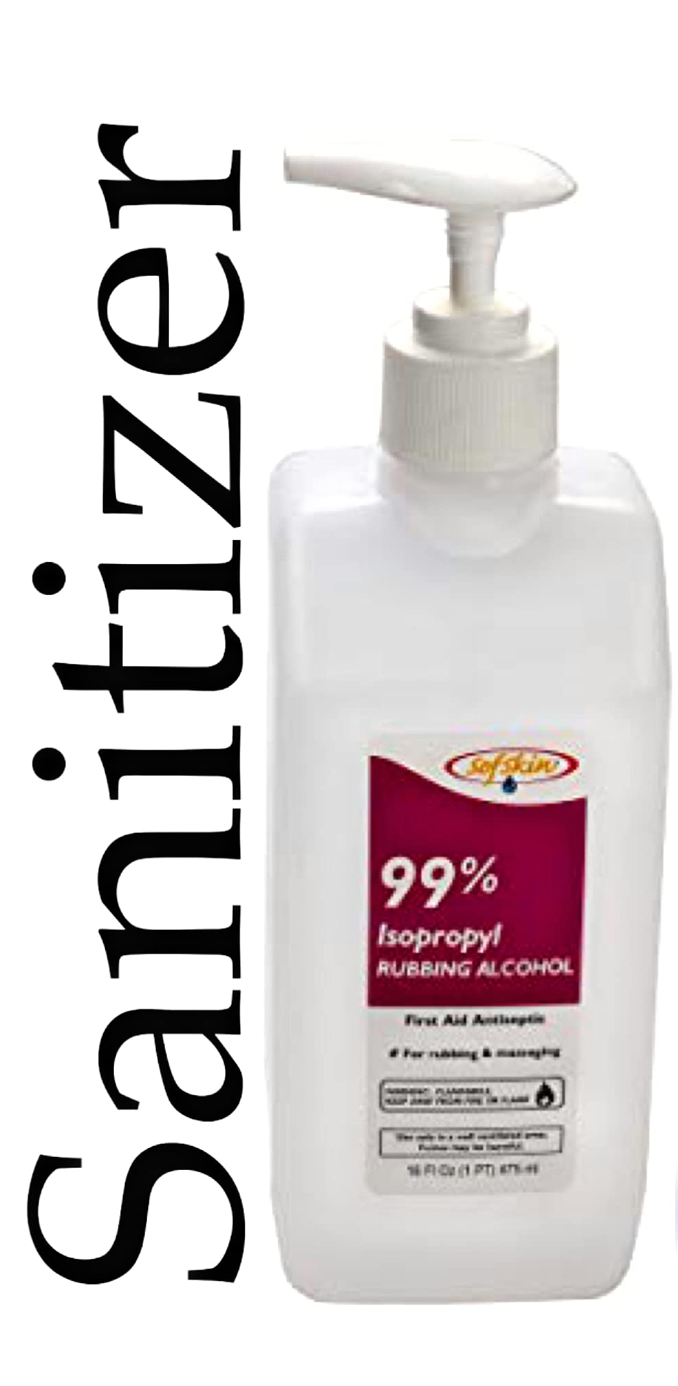 (American Brand) Iso Propyl Alcohol 99% (Anti Virus Sanitizer) 475 ML with Spray Jet. Also Good for cleaning Laptop, Mobile, Window Pans, Washing Baby Clothes t