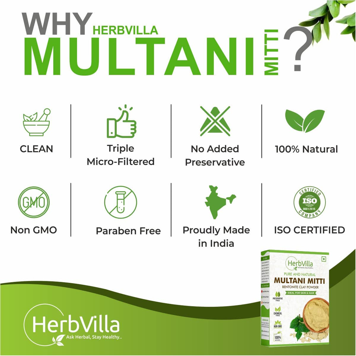 Natural Multani Mitti Powder for Face Pack (200 Grams) Fuller's Earth, Bentonite Clay 200 g (Pack of 1)