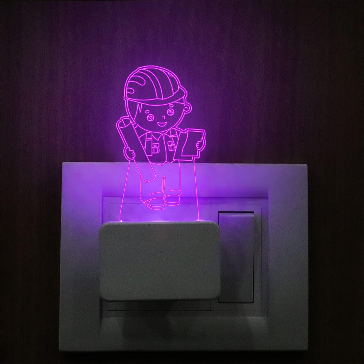3D Illusion Architecture boy Acrylic Plug Night Light Gift for Friend