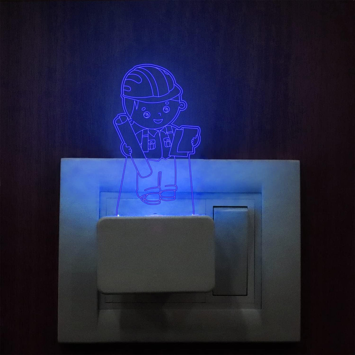 3D Illusion Architecture boy Acrylic Plug Night Light Gift for Friend