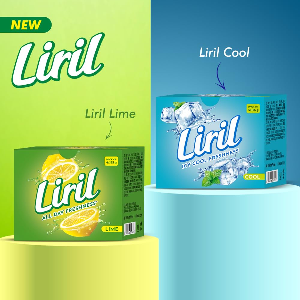 Liril Lime Bathing Bar | Feel the Citrus Burst of Freshness | Pack of 6 (6 x 125g) 125 g (Pack of 6)