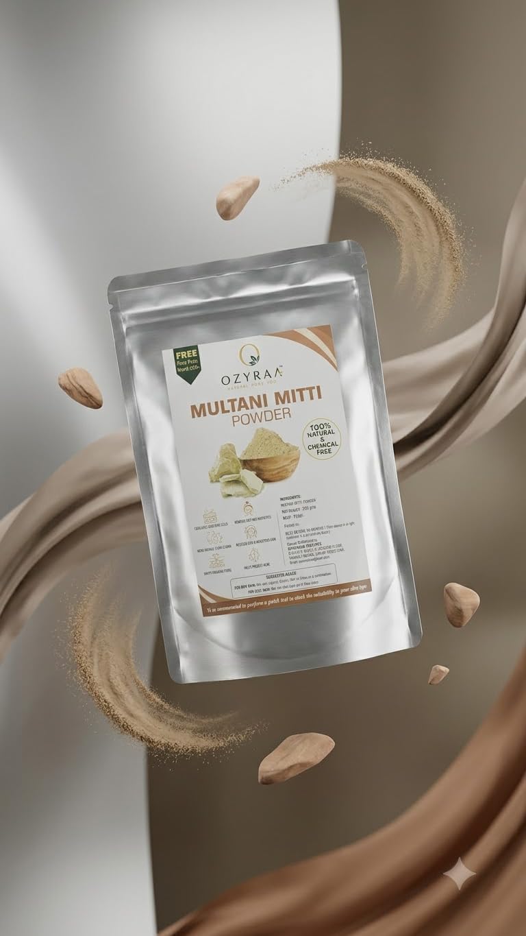 100% Natural Multani Mitti powder 200 gms|With Free Face pack Worth Rs.60/-|for Exfoliating, Soothing, Nourishing, Smoothening Face, Skin & Hair|Reduces Dandruf