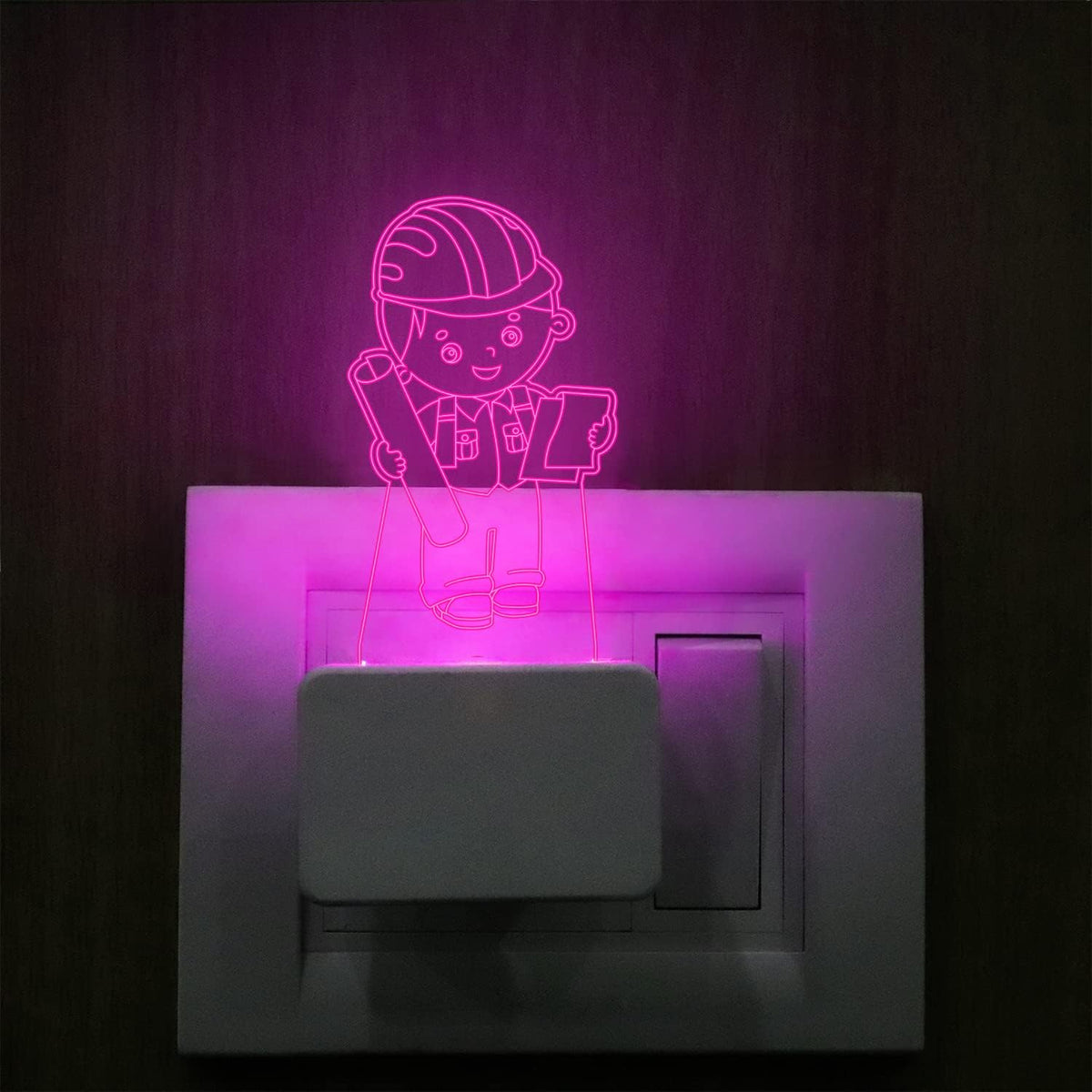 3D Illusion Architecture boy Acrylic Plug Night Light Gift for Friend