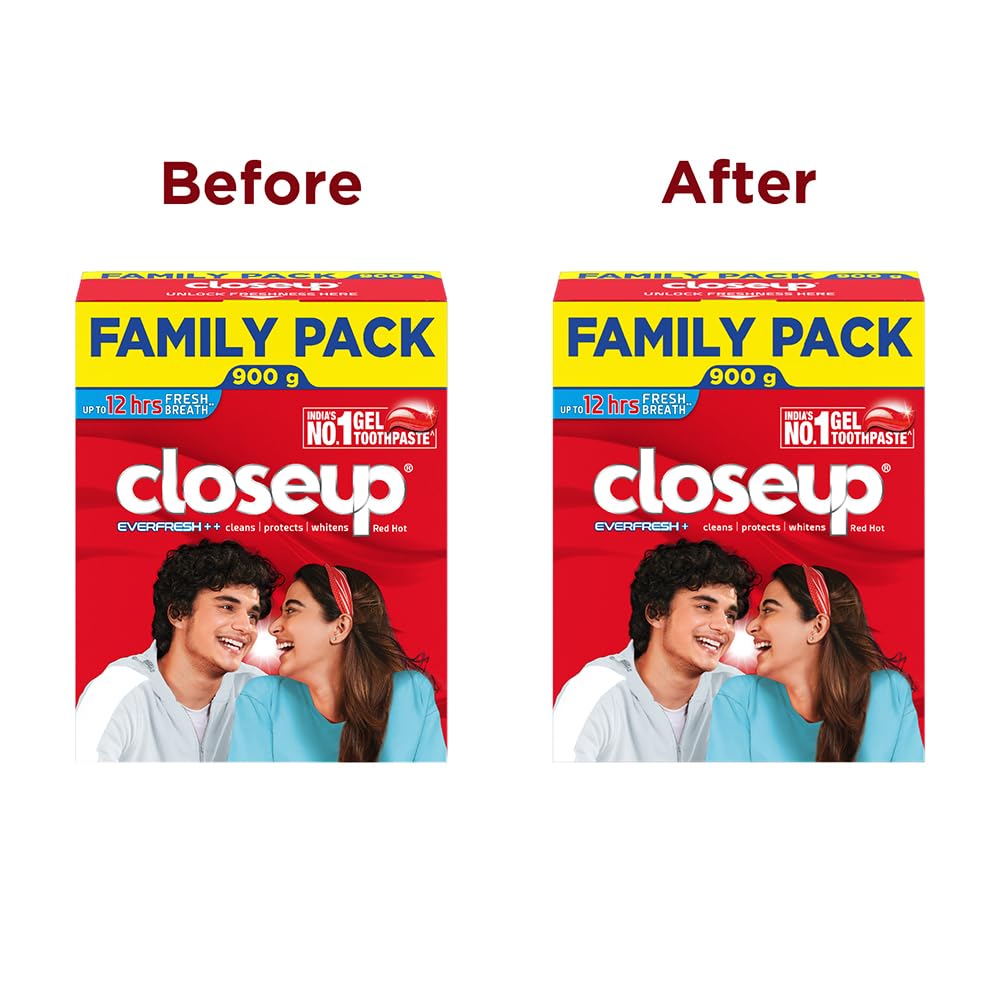 Close Up Hemir Toothpaste | India's No. 1 Gel Toothpaste|3X Fresher Breath |Upto 12 Hrs Of Fresh Breath & White Teeth|900G Fresh 900 g (Pack of 1)