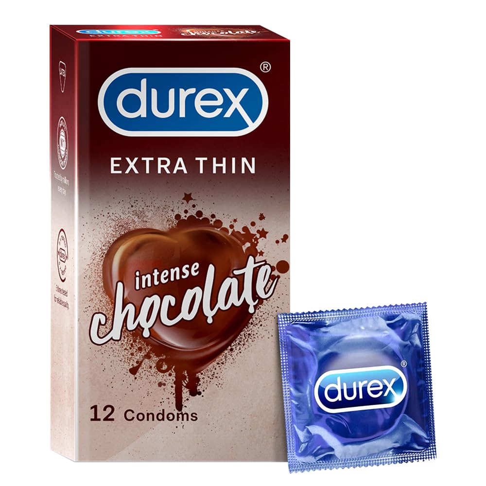 Durex Extra Thin Intense Chocolate Flavoured Condoms For Men - 12s