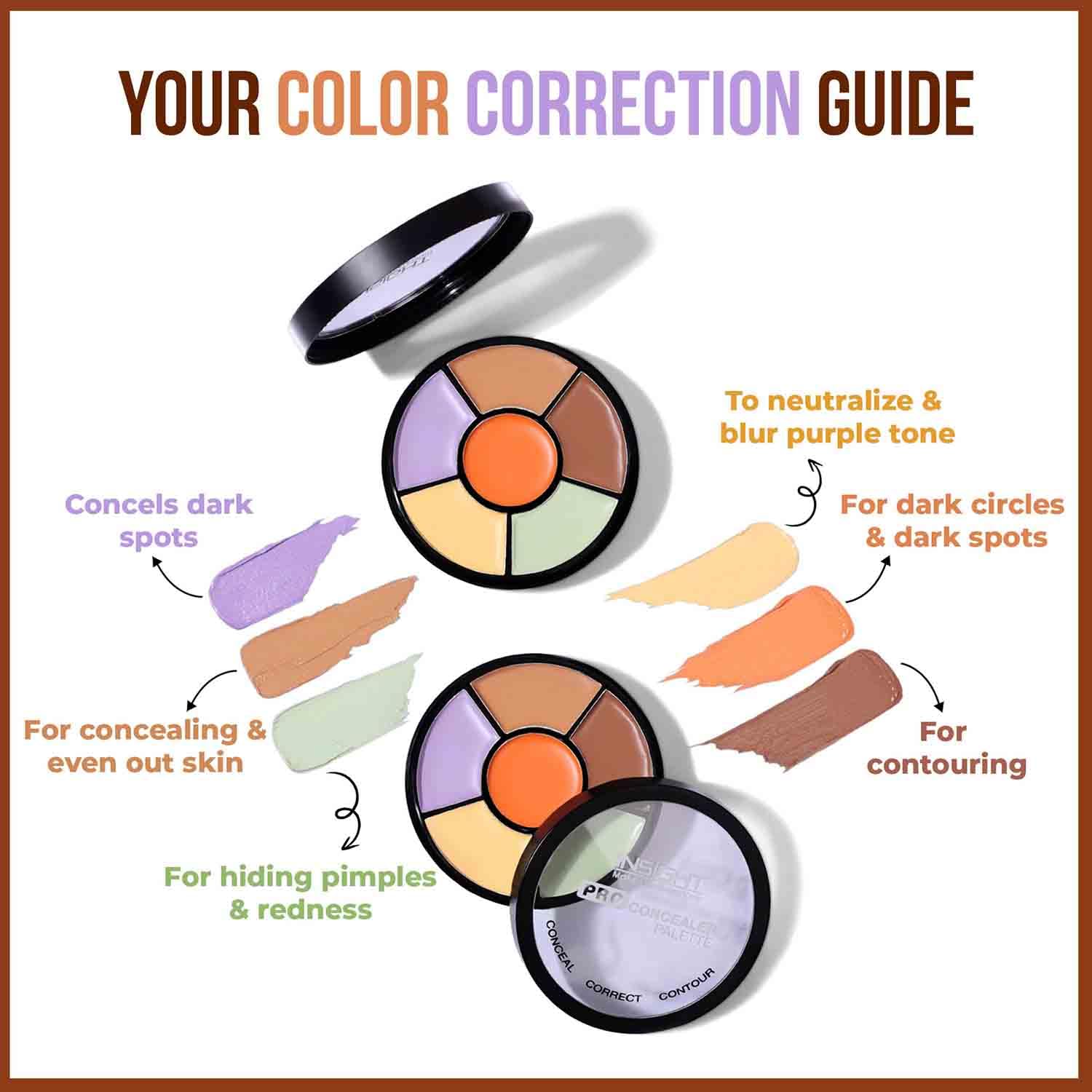 Insight Cosmetics Pro Concealer Palette - Corrector, 15gm