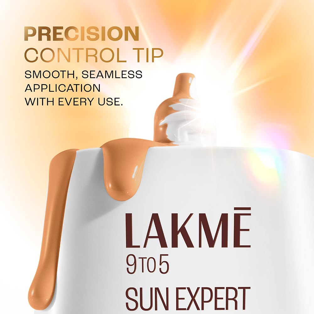 Lakme Sun Expert Tinted Dry Matte Sunscreen Fluid SPF 50+ PA++++ | 1% Ceramide Complex for Skin Barrier Repair | Sheer Coverage Foundation Like Finish – Bronze