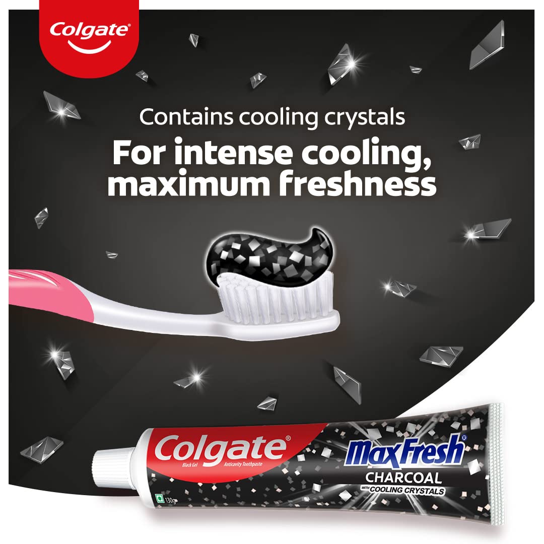 Colgate MaxFresh Toothpaste, Black Gel Paste with Charcoal for Super Fresh Breath, 260gm 260 g (Pack of 1) Toothpaste
