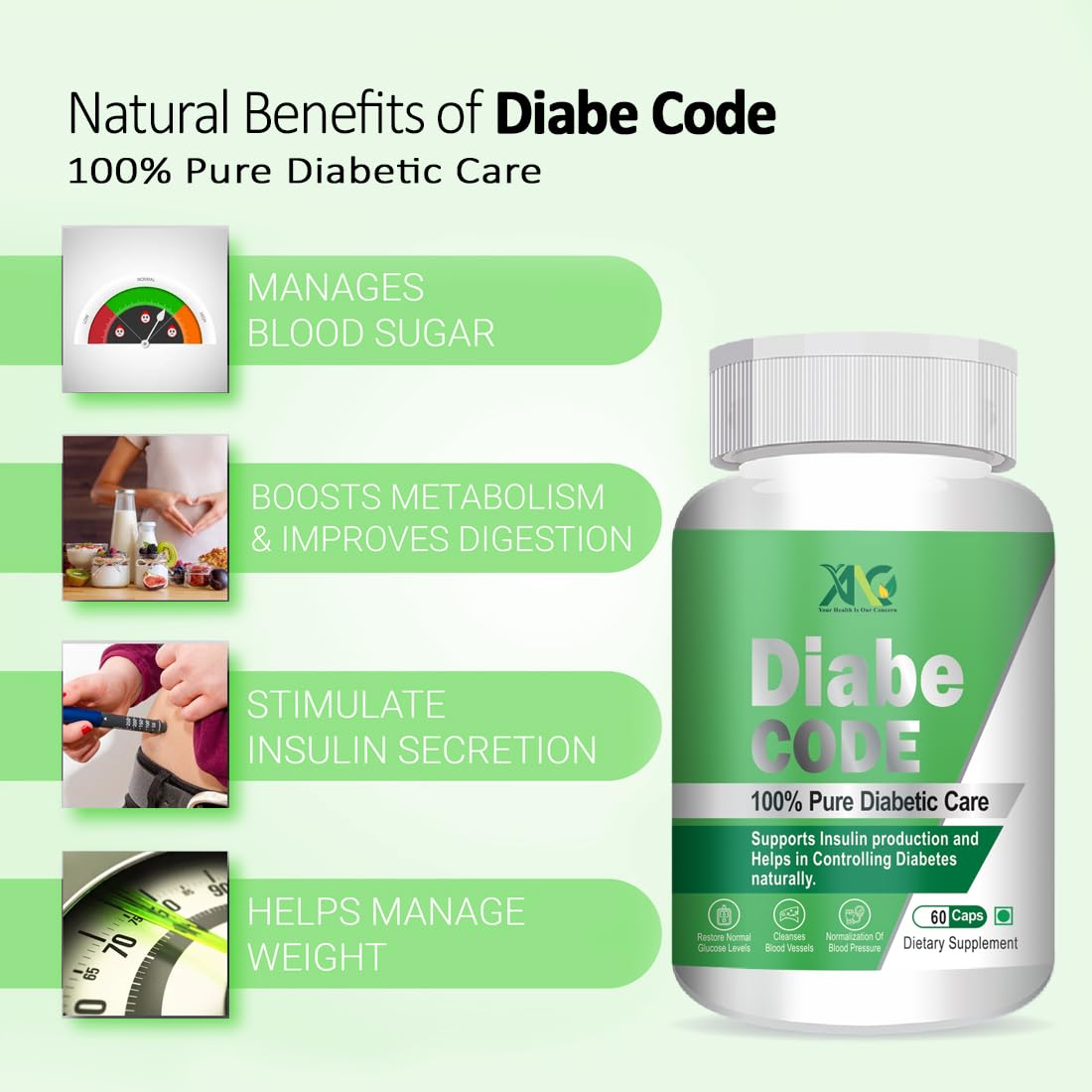 ANC DiabeCode 60 Capsules & Insulix 60 Capsules Support Endocrine Health & Diabetes Control Insulin Resistance | Supports Healthy Energy | Normalize Blood Sugar