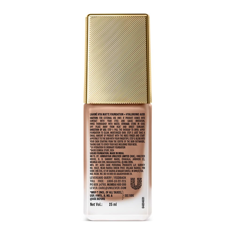 Lakme 9to5 Hya Matte Foundation + Hyaluronic Acid Cool Mocha - 25ml