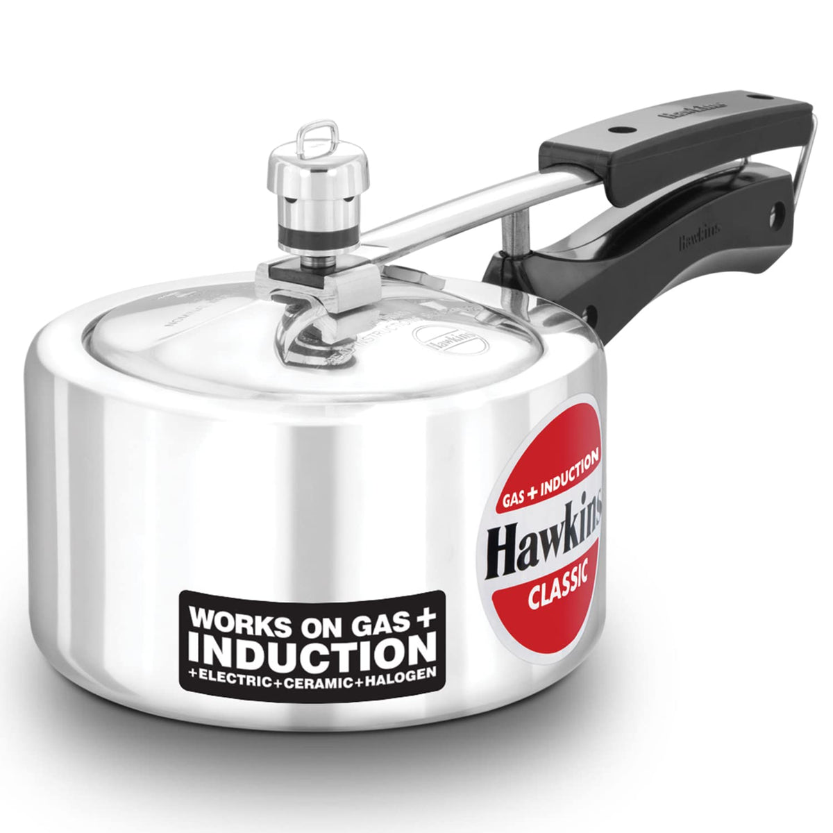 Hawkins 1.5 Litre Classic Pressure Cooker, Induction Inner Lid Baby Cooker, Best Cooker, Silver (ICL15) 1.5 Litres