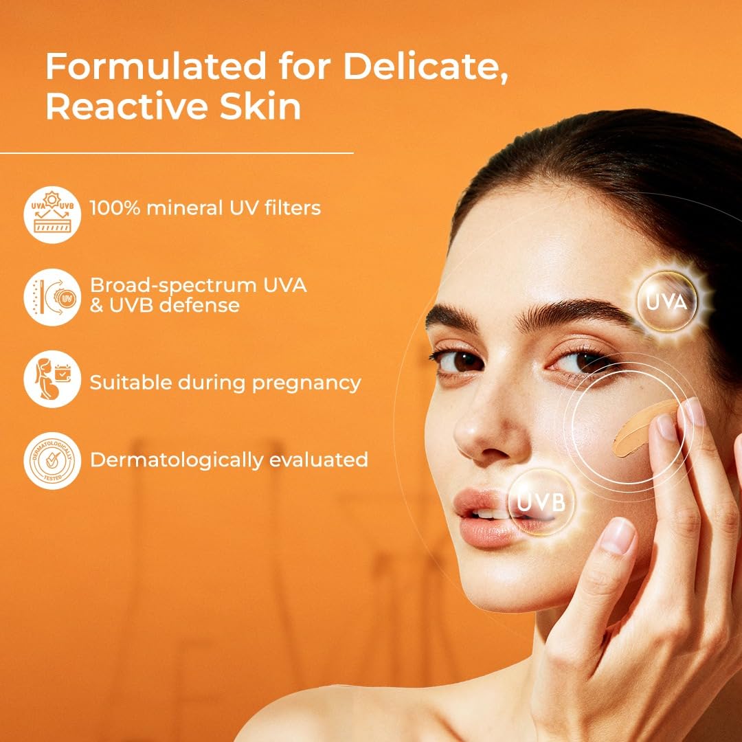 UV Doux Tinted Mineral Sunscreen SPF 50 PA+++ | 100% Mineral Broad Spectrum | Zinc & Iron Oxide | No White Cast | India’s No.1 Dermatologist Recommended Brand |