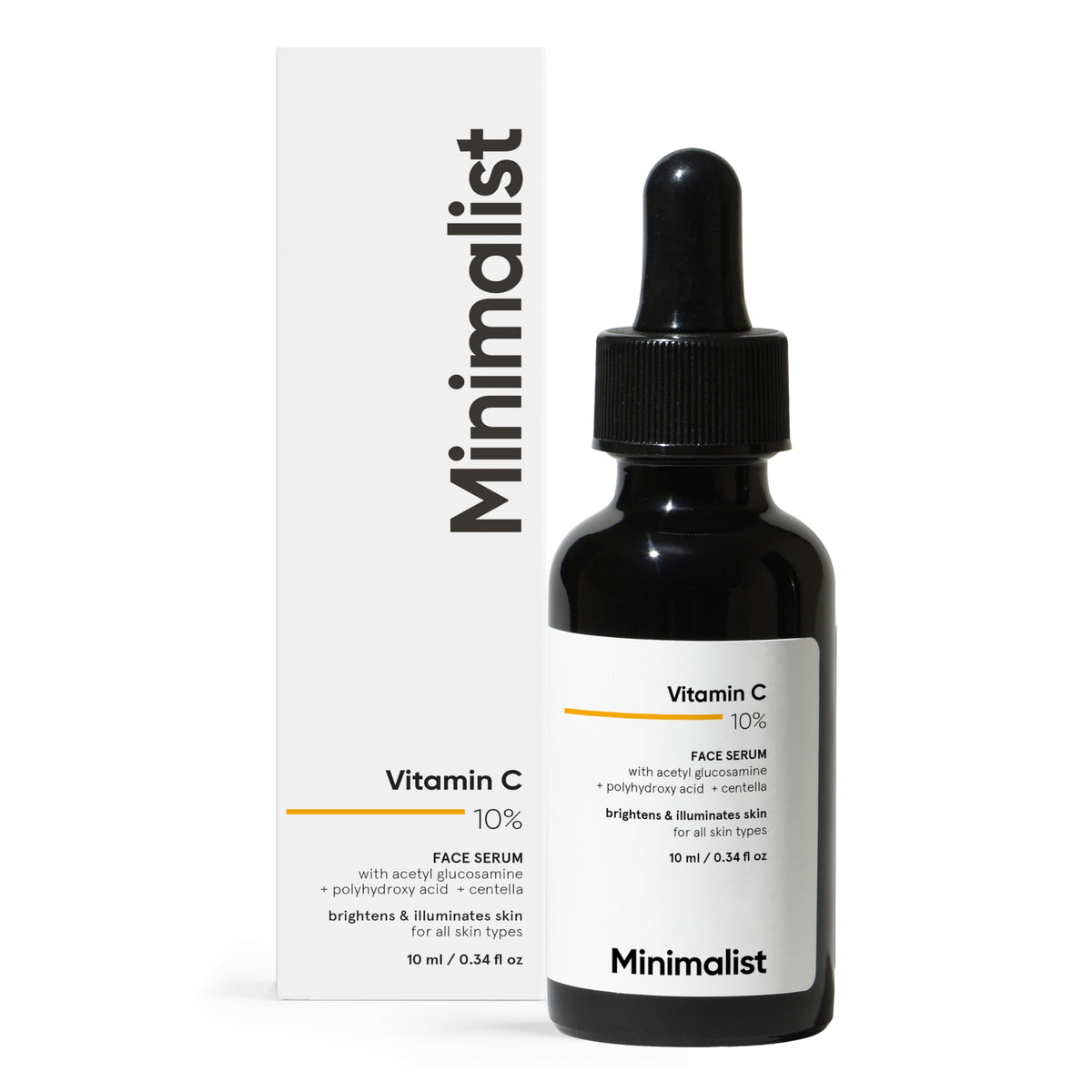 Minimalist 10% Advanced Vitamin C Serum for Glowing Skin | Brightening & Dark Spot Treatment | Treats Uneven Skin Tone, Dullness & UV Damage | Daily Face Serum