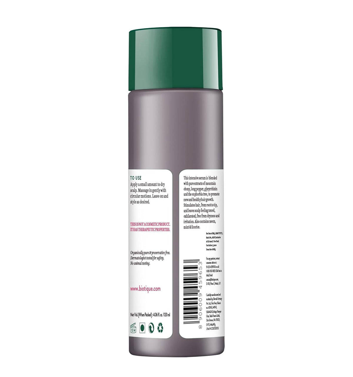 Biotique Bio Mountain Ebony Vitalizing Serum | Prevents Hair Fall & Soothes Scalp| Promotes Hair Growth | 100% Botanical Extracts | Suitable for All Skin Types