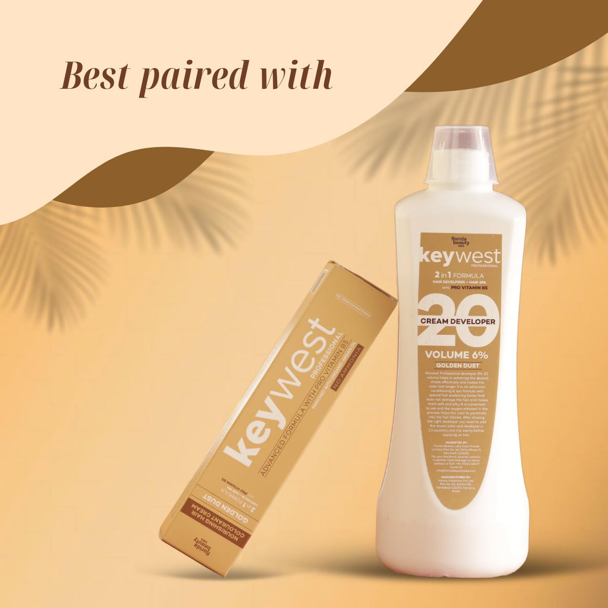 Keywest Professional Hair Color Tube, No. 2 Darkest Brown - 80gm (Ammonia Free) | 2in1 Formula Hair Color + Hair Spa | Enriched with Organic Argan Oil