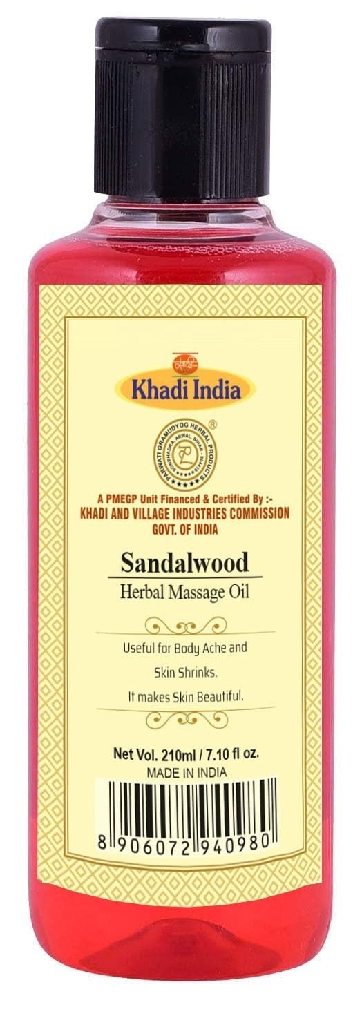 Khadi Massage oil Combo - Sandalwood & Jasmine 210ml (Pack of 2)