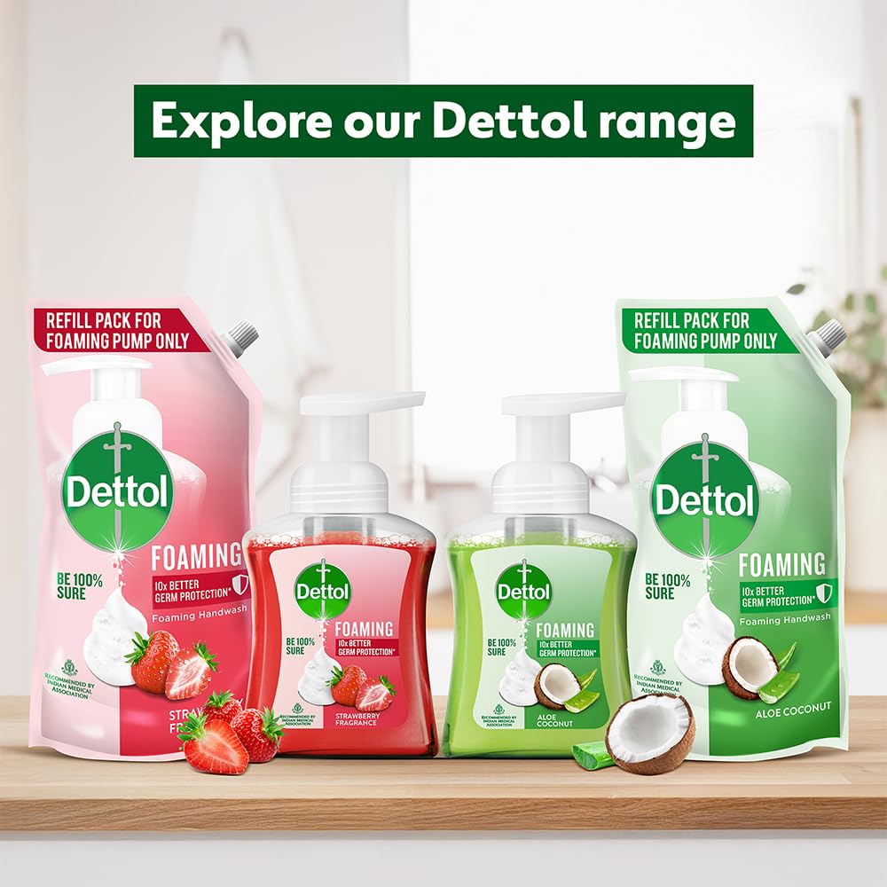 Dettol Foaming Handwash Pump - Aloe Coconut, 250ml | Rich Foam | Moisturizing Hand Wash | Soft on Hands 250 ml (Pack of 1)
