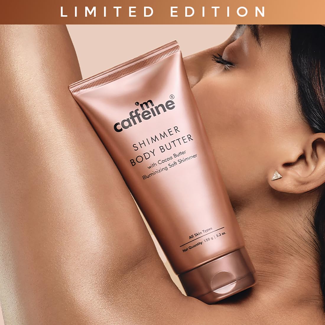 mCaffeine Shimmer Body Butter With Cocoa Butter For Shimmery & Glowing Skin (150 g) Chocolatey Aroma - Shimmer