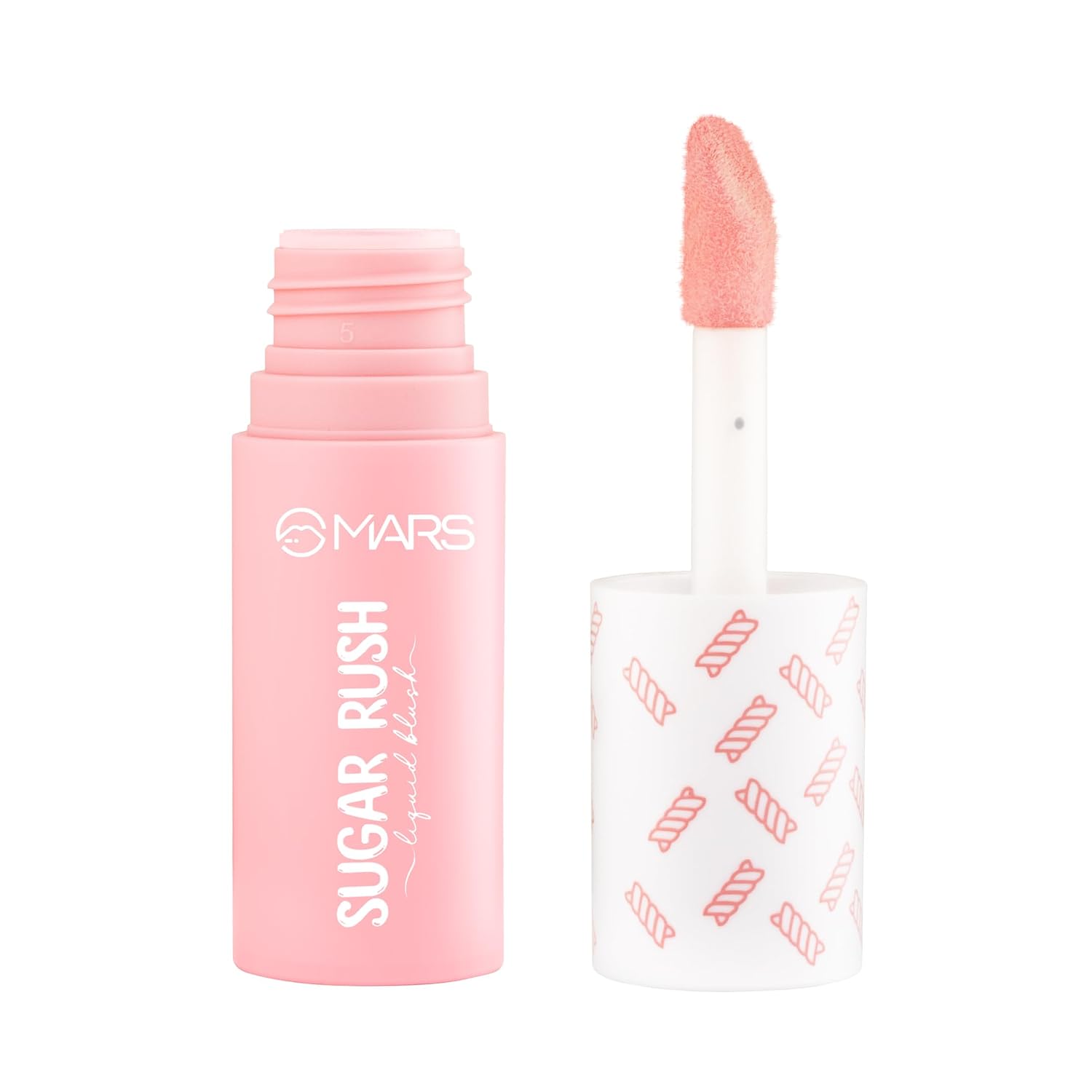 MARS Sugar Rush Liquid Blush (01-MARSH MALLOW) | High-Pigmentation | Lightweight Formula | Dewy Matte Finish | Long-Lasting | Smooth Radiant Glow | Easy Doe-Foot Applicator (4.5ml)