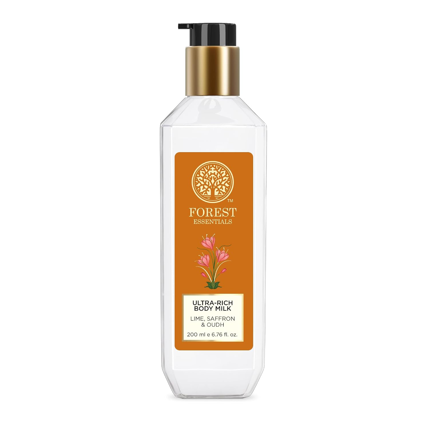 Forest Essentials Ultra-Rich Body Milk Lime Saffron Oudh | Ayurvedic Nourishing Body Lotion to Replenish Skin Moisture and Leave it Smooth & Scented