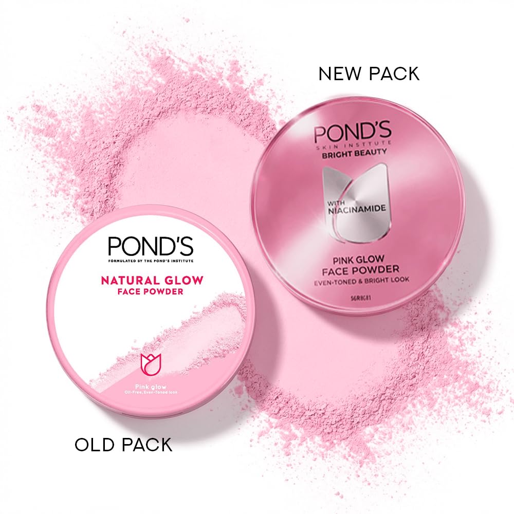 POND'S Natural Glow Face Powder, Pink Glow, 30g, for Fresh Even-Toned Skin, with Sunscreen, Covers Dark Spots, Dermatologically Tested, lightweight formula | Pr