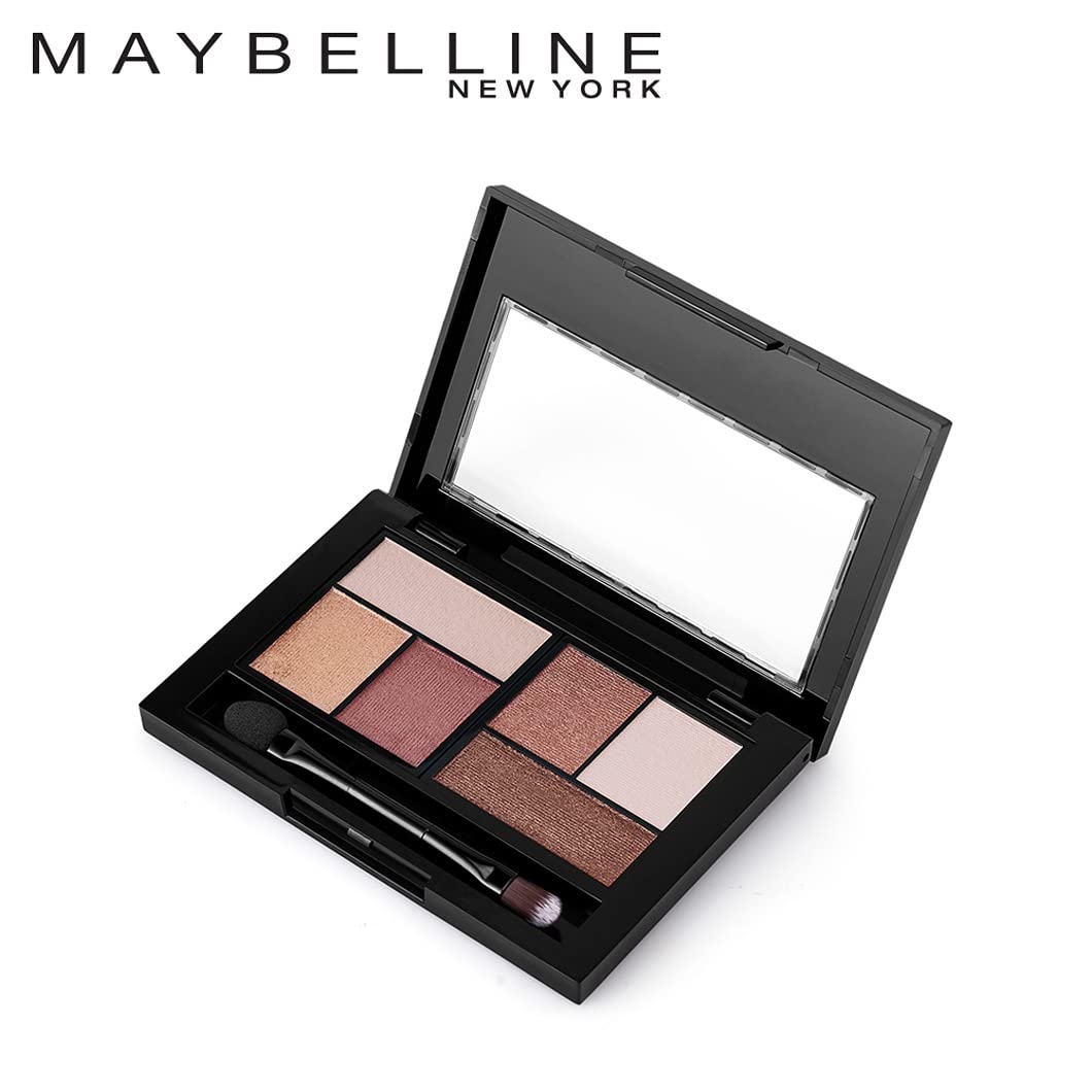 Maybelline New York The City Mini Eye Shadow Palette - 5th Avenue Sunset, 6 Highly Blendable Shades, Shimmer & Metallic Finish. The City Mini Eyeshadow Palette is Pigmented & Long-lasting