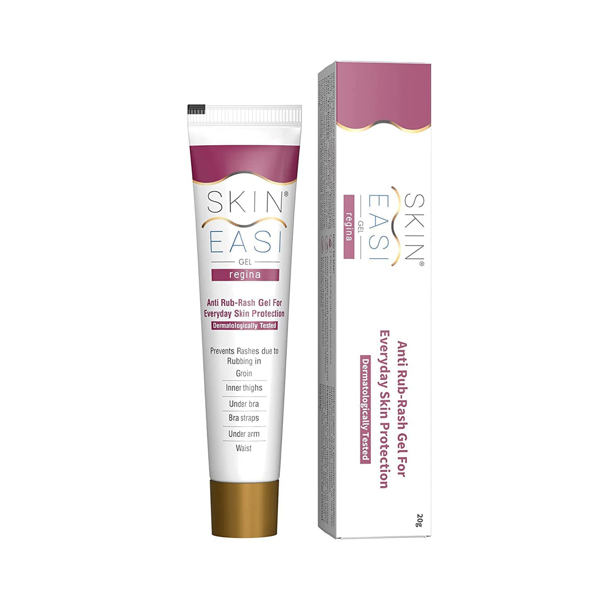 Verem Lifesciences SkinEasi Regina Gel. Prevents Skin rash due to Bra strap rash, Pads rash and other rub rashes. - 20gm