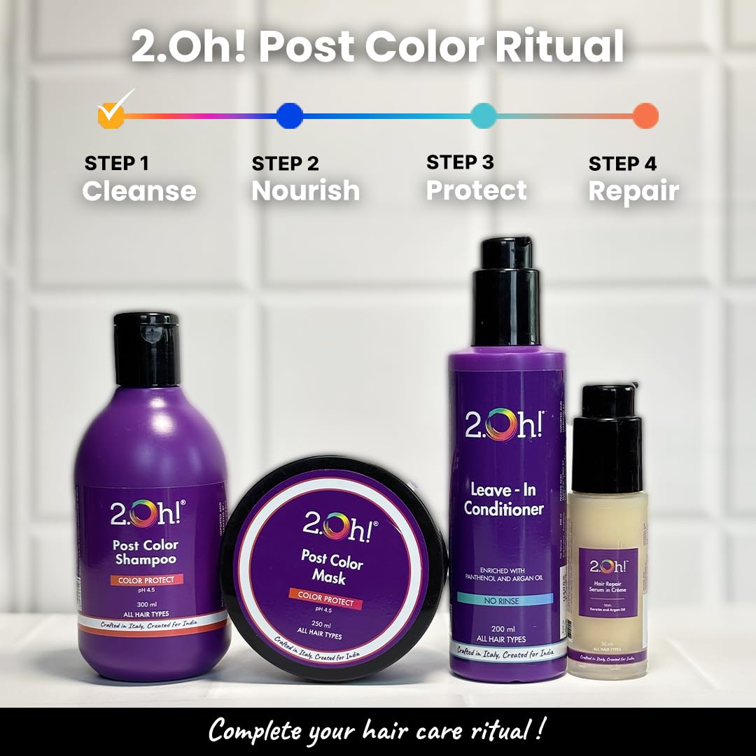 2.Oh! Italian Color Protect Shampoo | Prevents Fading in Colour Treated Hair | Color Protect Complex Repairs Damage in Dry Frizzy Coloured Hair | Anti Frizz Col