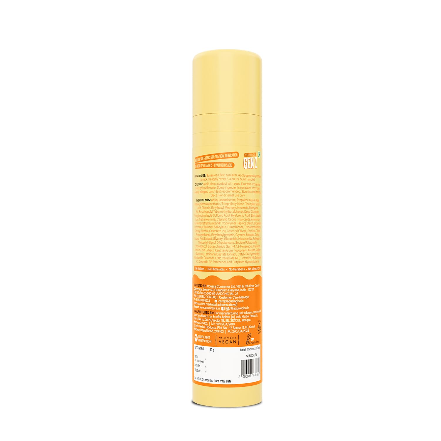 Aqualogica Glow+ Dewy Gel Sunscreen - 50 g | SPF 50+ PA++++ | In-Vivo Tested | New-age Filters | 12-Hour* Sun Protection | Tan Protection