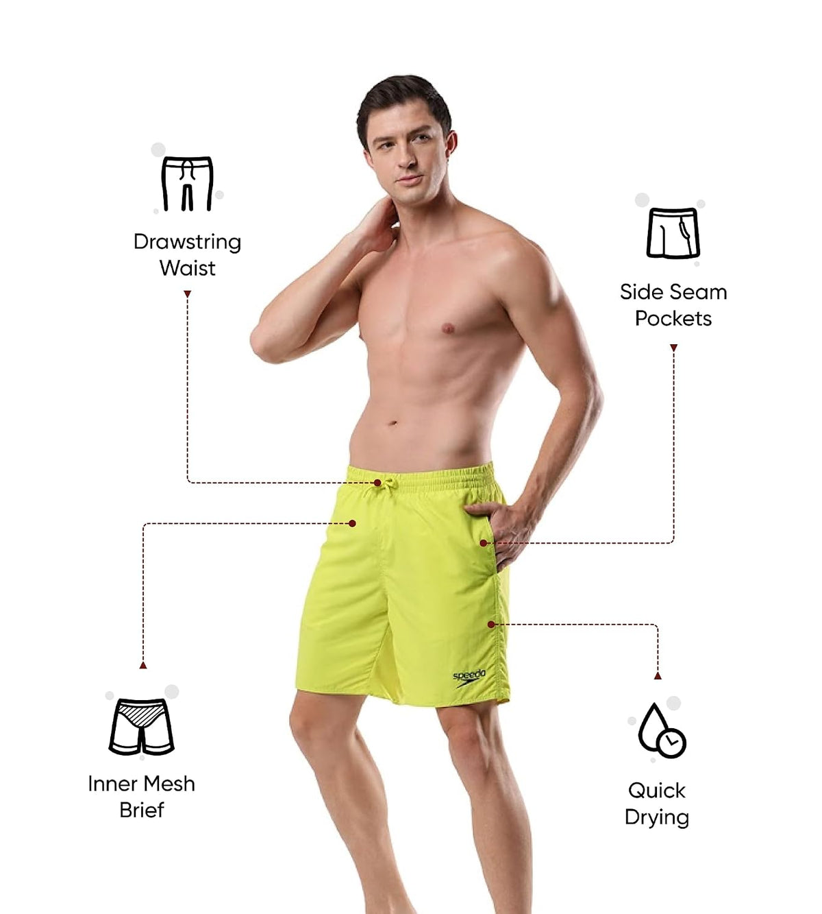 Speedo Men's Xpress Lite Essential Placement Printed Watershorts Bitterlime / Black M