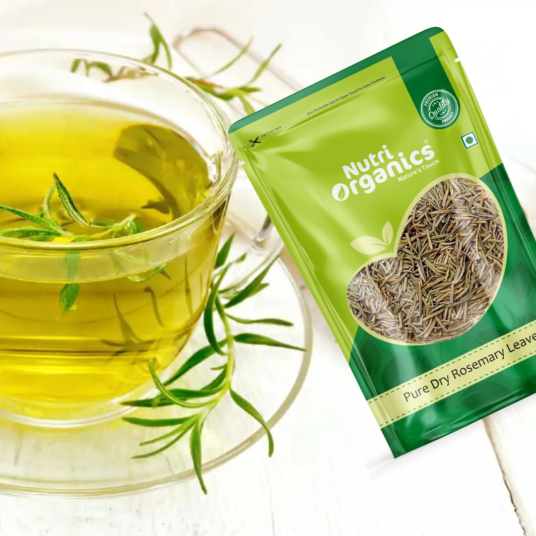 NutriOrganics Rosemary Dried Leaves - 100gm | Rosemary Leaves for hair growth & Food 100g 100 g (Pack of 1)