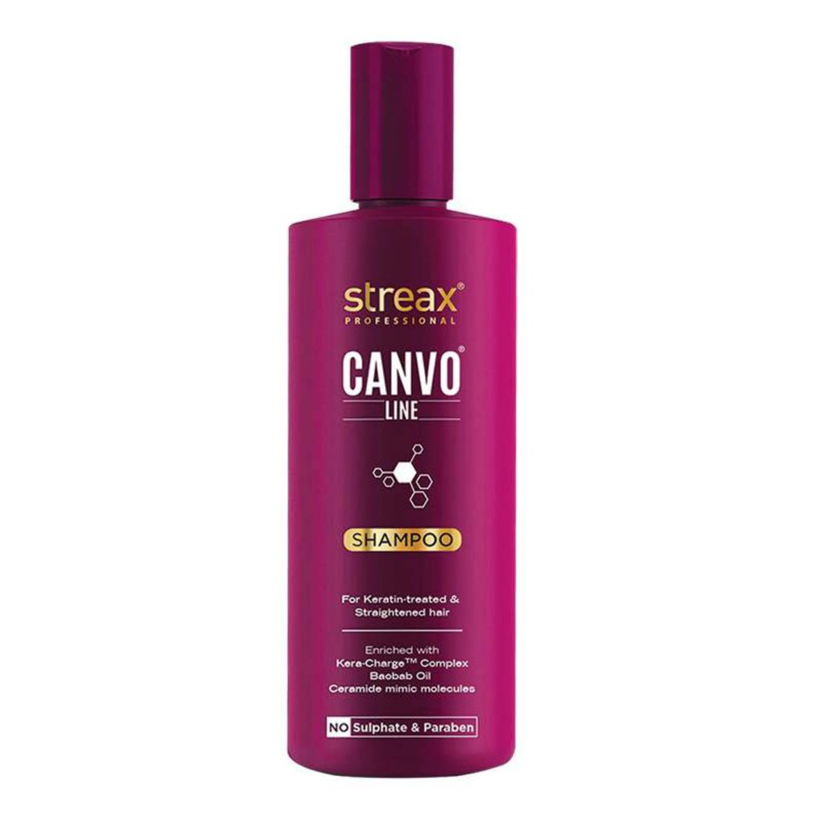 Streax Professional Canvoline, Sulphate Free for Women, Keratin, For Straightened hair Post care, With Kera-Change Complex, Sulphate & Paraben Free Shampoo, 300