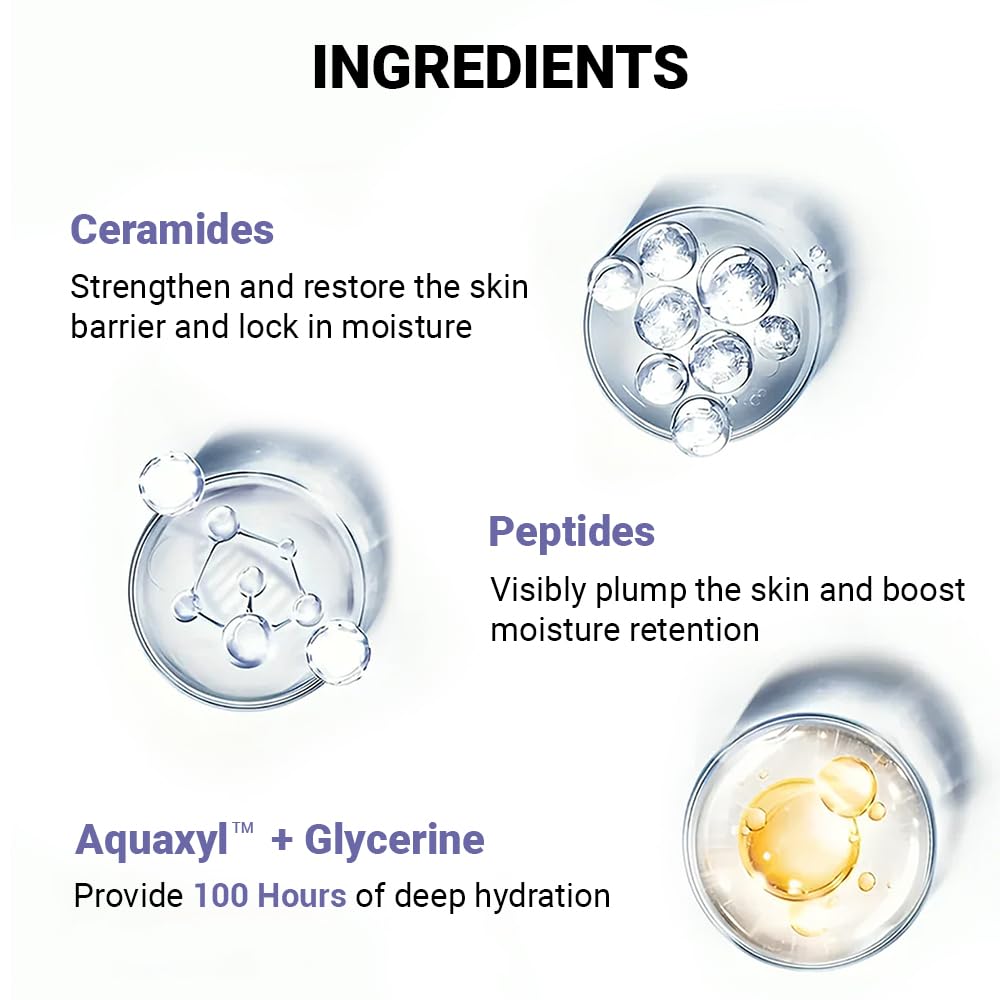 SEREKO Hydra Creme Ceramide Moisturizer Cream for Face — Skin Barrier Repair & Long-Lasting Hydration up to 100 hrs | Peptide + Ceramide Gel Formula | Lightweig