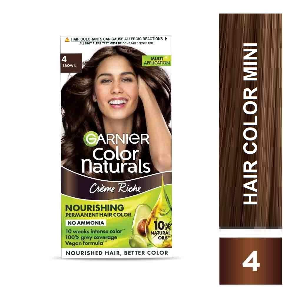 Garnier, Hair Colouring Creme, Smoothness & Shine, Color Naturals Mini, Shade: 1 Natural Black + 4 Brown, (35ml + 30g each) (PACK OF 2) 130g