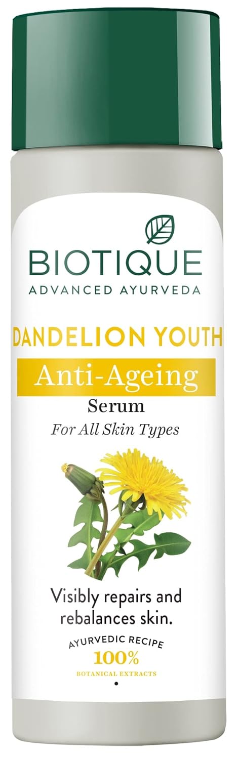 Biotique Dandelion Youth Anti-Ageing Serum| Ayurvedic and Organically Pure| Anti-Ageing Serum for Men & Women| Reduces Fine Lines & Wrinkles |100% Botanical Extracts| All Skin Types | 190ml Visit the Biotique Store
