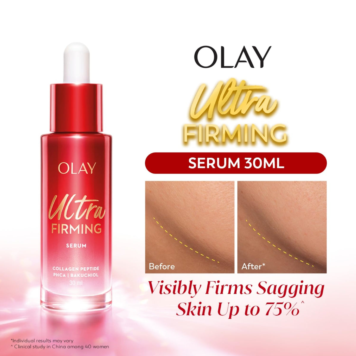 Olay Regenerist Ultra Firming Serum | PHCA, Bakuchiol, Collagen Peptide | Firm and Smooth Skin from Day 1 | Lightweight Texture | Dermatologist Tested | All Ski