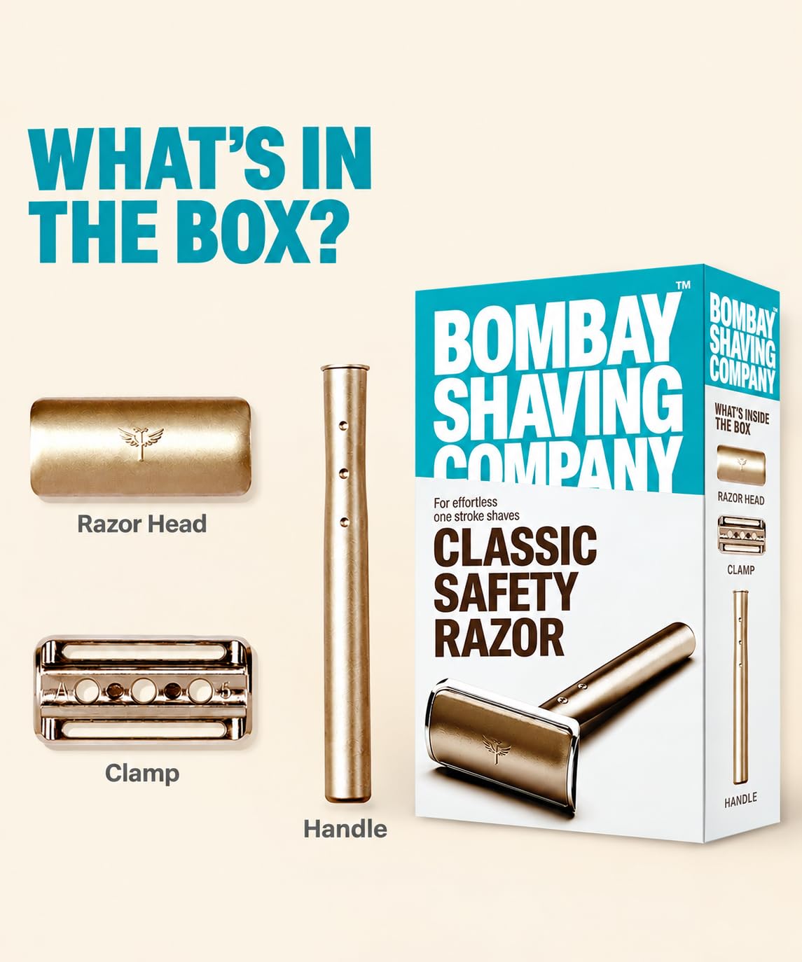 Bombay Shaving Company Classic Safety Razor For Men | Gifts For Men | Double Edge Safety Razor with Metal Handle