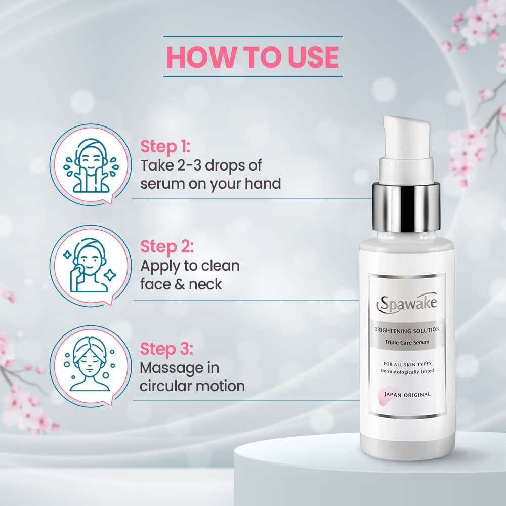 Spawake - Vitamin C Face Serum, Brightening Solution Triple Care with Vit C & B3 & E (50mL)