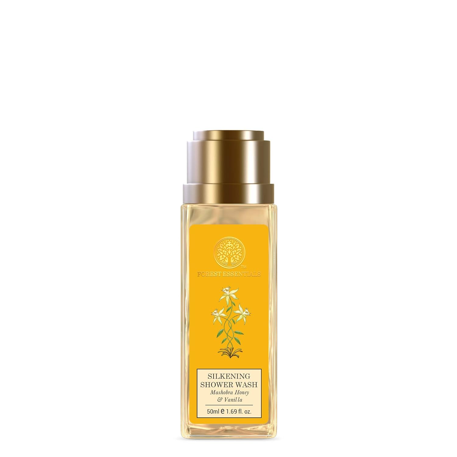 Forest Essentials Silkening Shower Wash Mashobra Honey & Vanilla | Sulphate-Free Ayurvedic Body Wash | Softens, Scents & Hydrates Skin