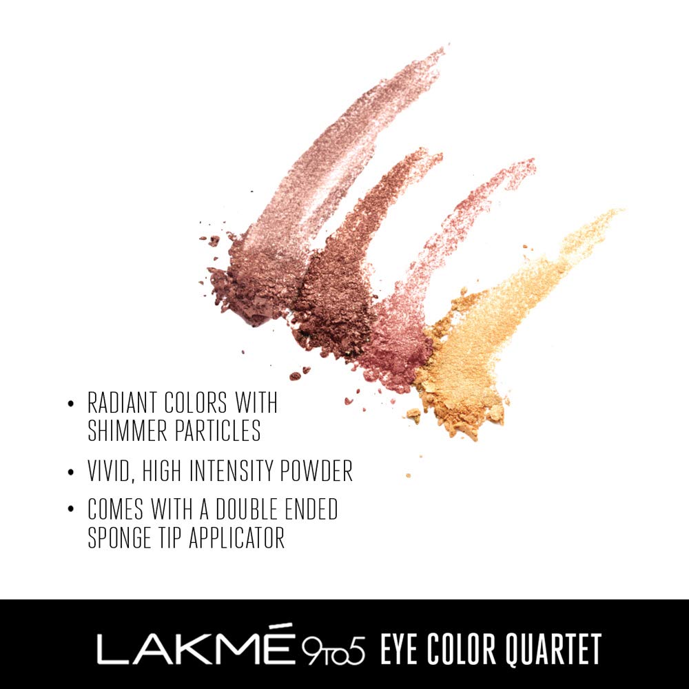 Lakme 9 to 5 Eye Color Quartet Eye Shadow, Desert Rose, 7g