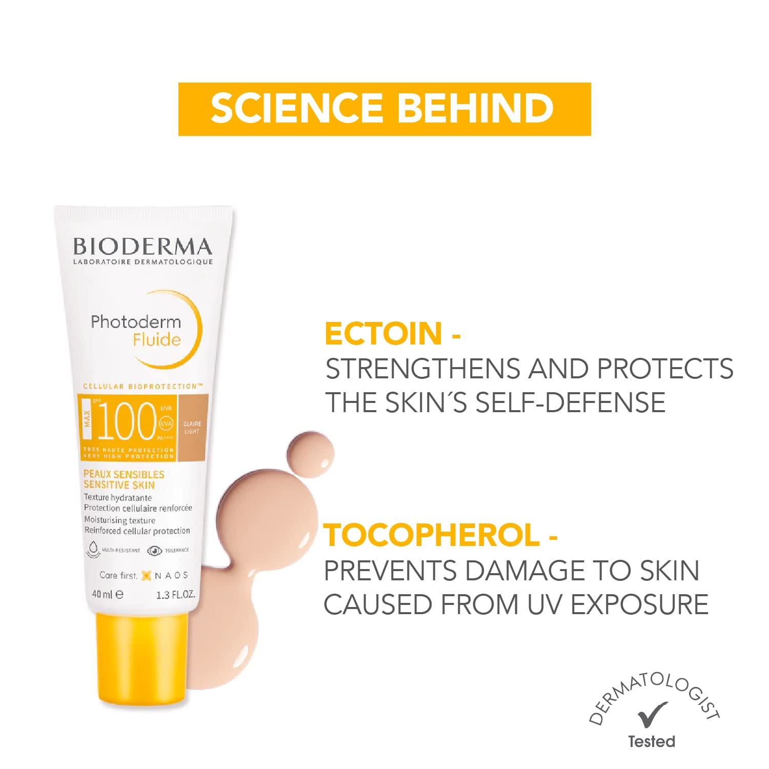 Bioderma - Photoderm Aquafluide Cream Sunscreen SPF 100+ Claire - UVA Protection (40mL)