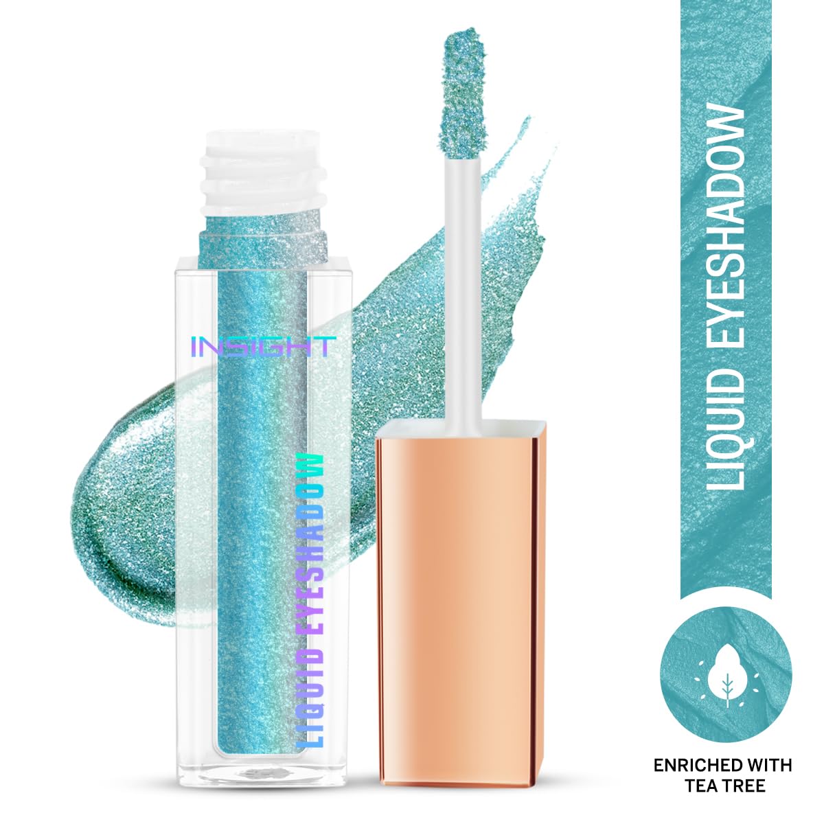 INSIGHT Liquid Eyeshadow| Smooth Glide Formula| Radiant Shimmer Finish | Highly Pigmented| Non-Transfer | Waterproof | Long Wearing Eyeshadow | Ocean Chrome-3g