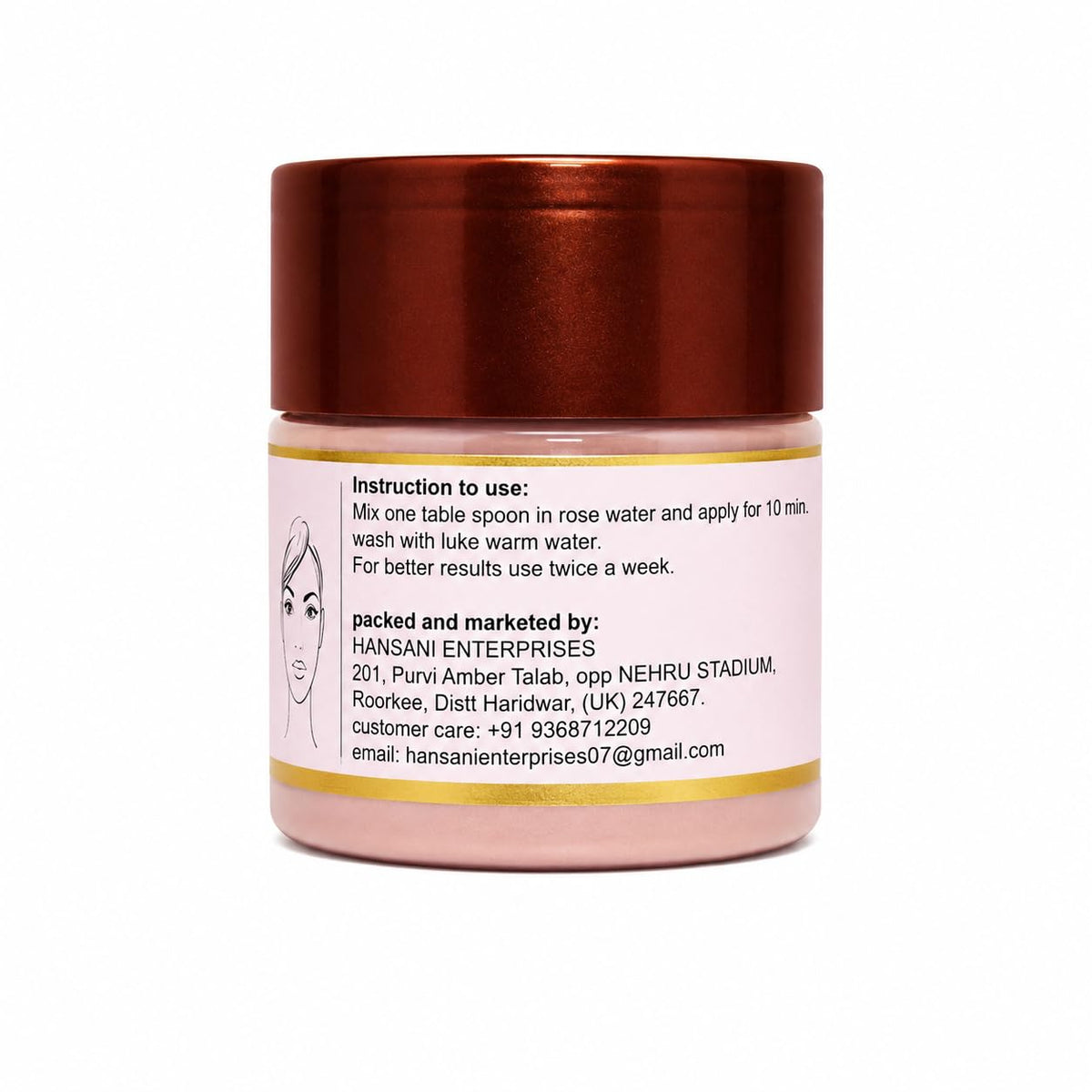 Pink Multani Mitti Powder for Face Pack | Natural Clay Face Mask for All Skin Types | Helps Absorb Excess Oil, Cleanse & Brighten Skin | 100% Natural Ingredient
