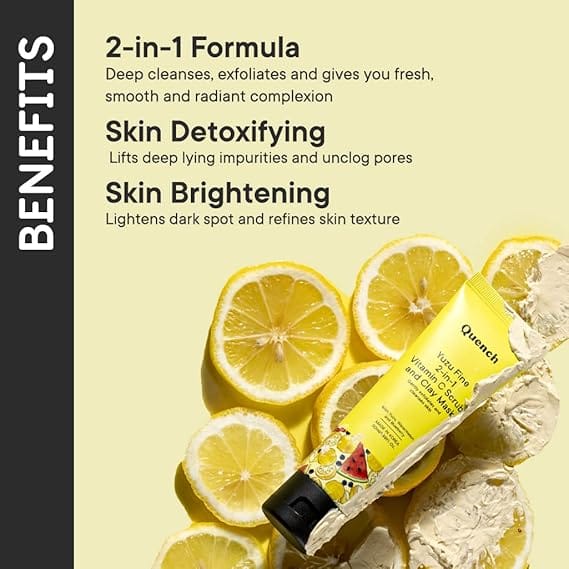 Quench - Vitamin C 2-in-1 Scrub and Clay Mask Korean Face Mask with for Glowing Skin (50ml)