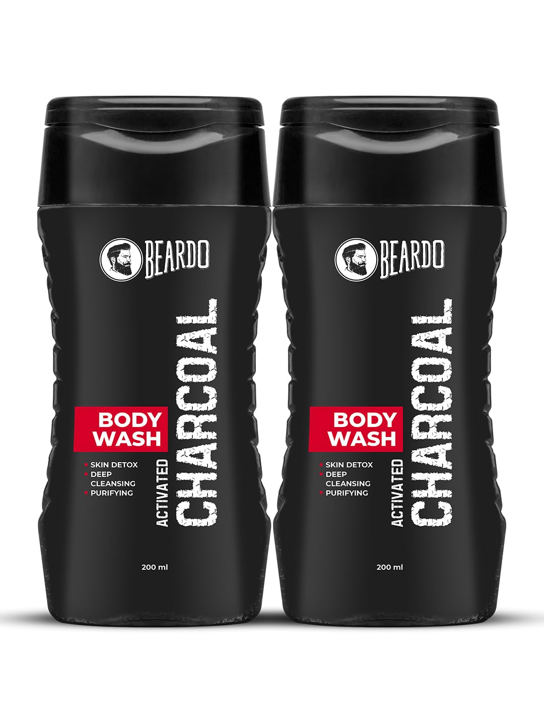 Beardo Activated Charcoal Anti-Pollution Body Wash, 200ml (Pack of 2) | Deep Pore Cleaning | Removes Dirt & Impurities | Acne Control | Oil Control | For Men Ch