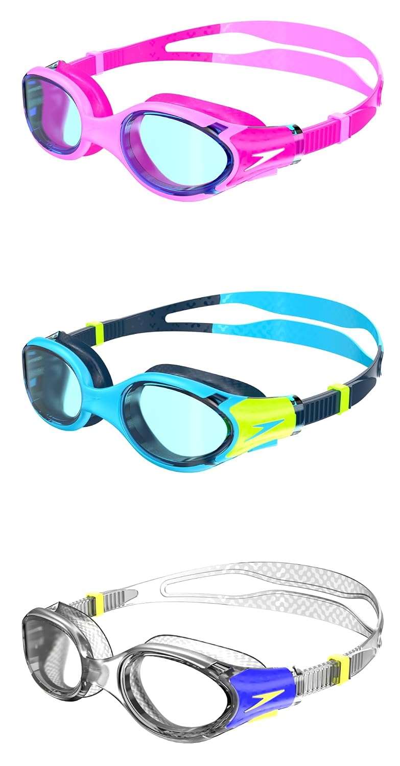 Speedo Unisex Kids Biofuse 2.0 Swimming Goggles for Boys and Girls | Anti Fog Coated Lens | 100% UV Protection | Super Soft Leak Free Seals Assorted One Size