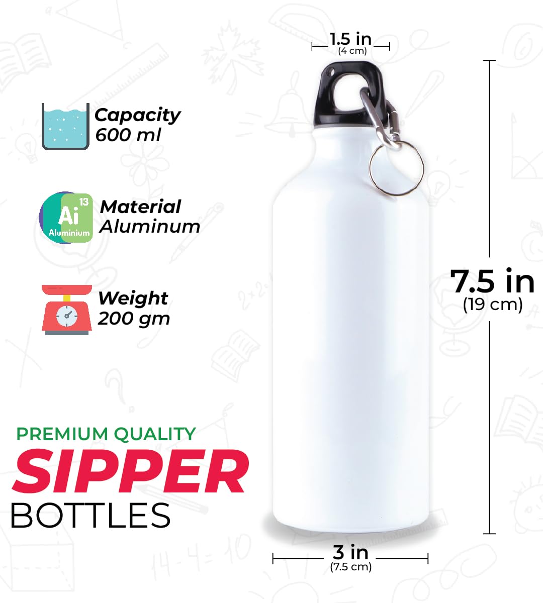 Valentine's Doesn’t Matters: Aluminium Sipper Bottle With Holding Hook, Gift For Singles